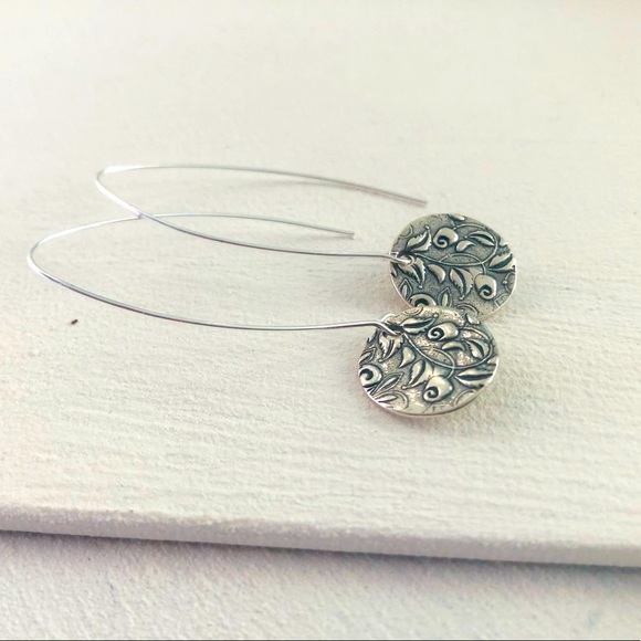 COPY - COPY - Handcrafted Floral Sterling Silver Earrings - Picture 4 of 8